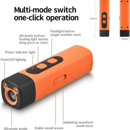 Anti Bark Device for Dogs Ultrasonic Dog Repeller Barking Devices with LED Flashlight Stop Bad Behavior without Screaming Clap