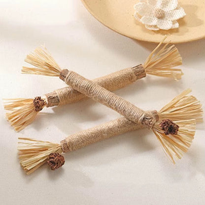 Popular Wood Polygonum Teasing Cat Toy Snacks Self-Hi Gnawing Teeth Cleaning Natural Molar Stick